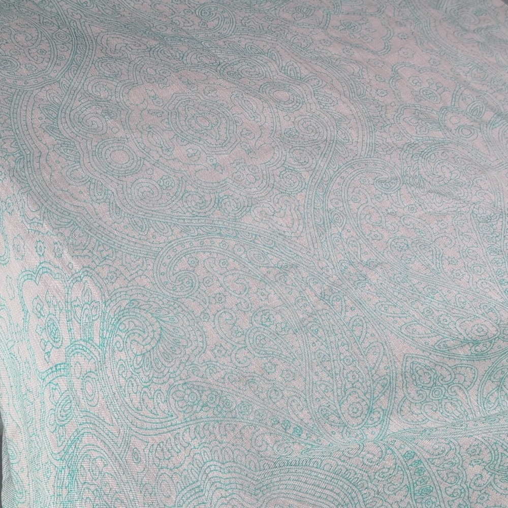 Light Aqua Paisley Shawl Scarf - Picture 2 of 8